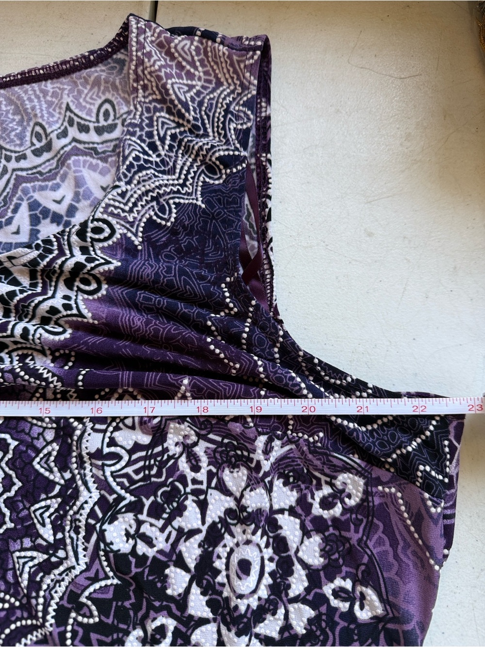 Roz & Ali Purple and Black Sleeveless Midi Dress with Mandala Print - Picture 5 of 5